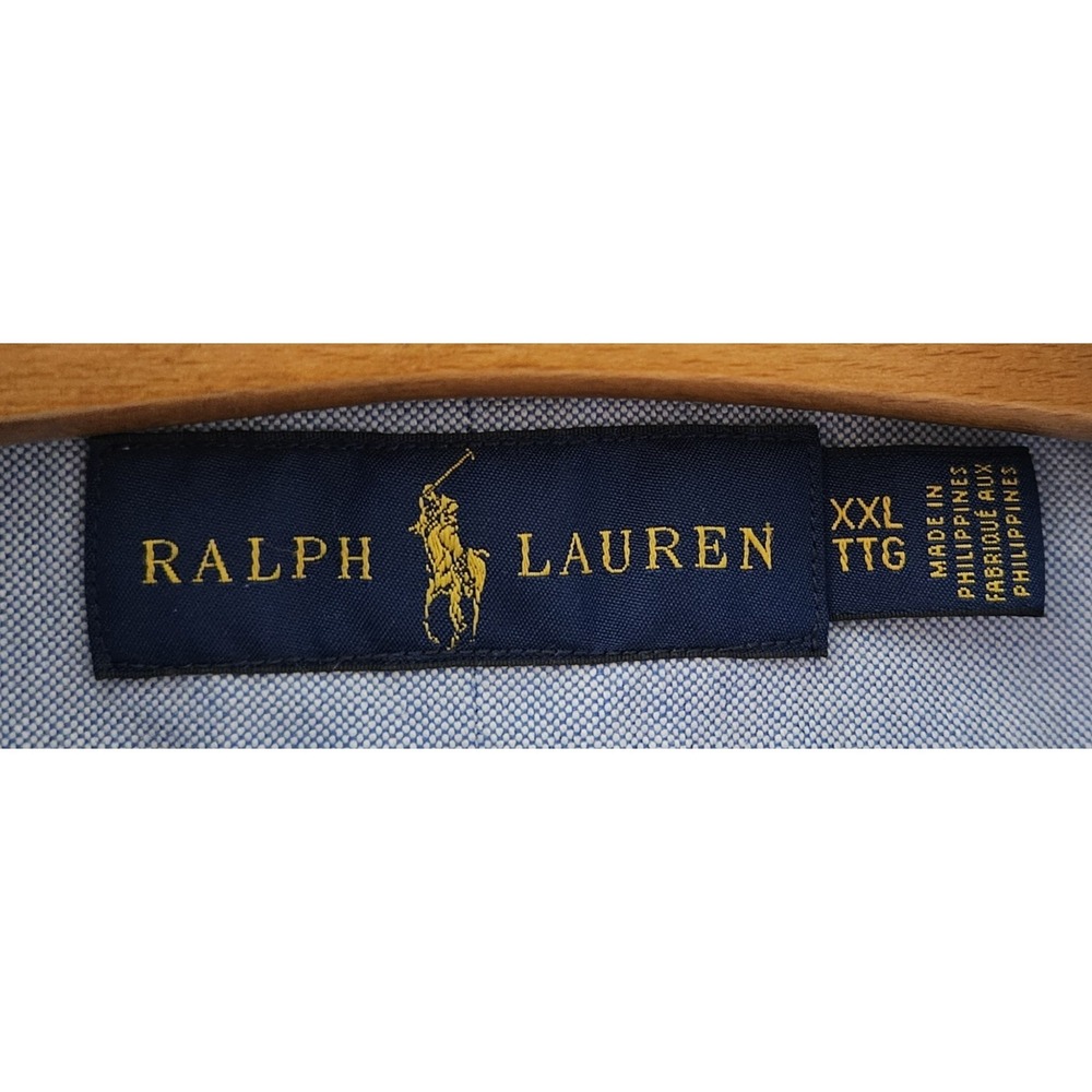 Ralph Lauren Men's Short Sleeve Shirt Size XXL Oxford Striped Nautical Anchor - Picture 2 of 6